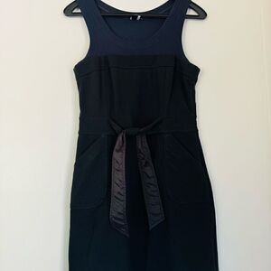 Theory Wakely Sleeveless Pockets A-Line Belted Knit Dress Size 6